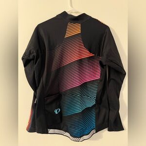 Pearl Izumi Black Cycling Jacket with Multicolor Stripes